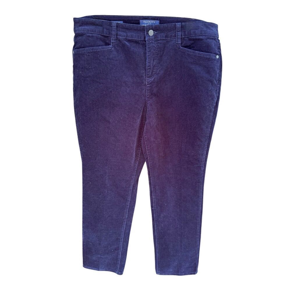Talbots Simply Flattering 5-Pocket Corduroy Pants Navy Blue 14P